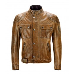 Blouson Belstaff Brooklands cuir Burn Cuero