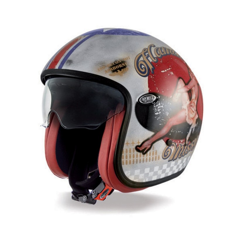 Casque Premier Vintage Pin Up Old Style Silver