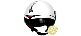 Casque MAX Groupie blanc brillant verso