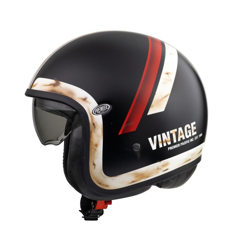 Casque jet Premier VINTAGE PIN UP MILITARY vert mat - Casque